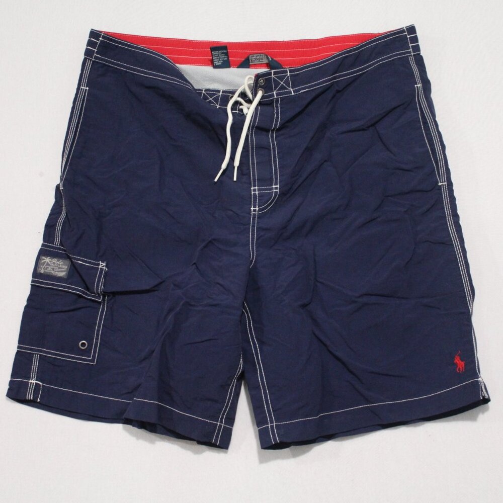 Polo By Ralph Lauren Men Blue Board Shorts Casual Size Large